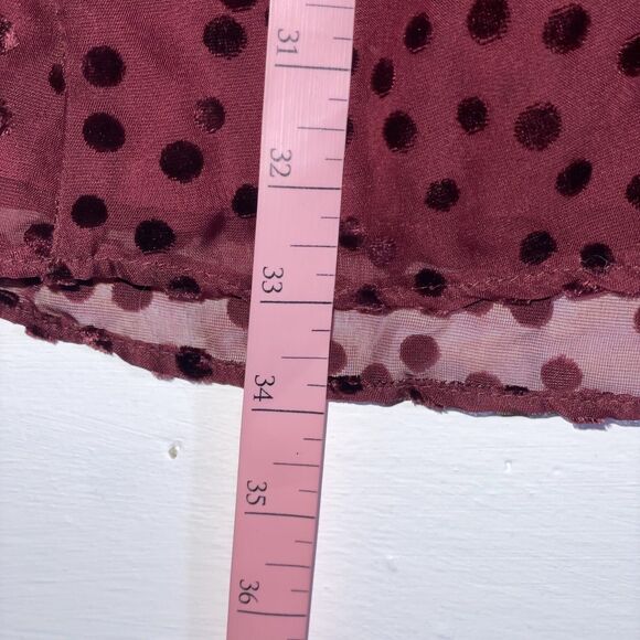 Sezane Burgundy Polka Dot Mini Dress - Picture 11 of 11